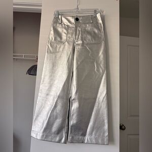 The COLETTE Maeve Anthropologie Silver Wide-Leg Pants